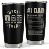 SANDJEST Best Dad Ever Tumbler with Lid, secure spill-free travel.