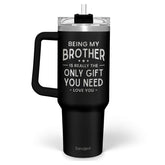 SANDJEST 40oz insulated tumbler front view highlighting on-the-go hydration
