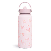 SandJest Butterfly bottle lid close-up showing a leakproof seal for on-the-go hydration.