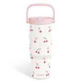 SANDJEST Cherry stainless steel tumbler with 30oz capacity for all day hydration