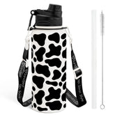 SANDJEST Cow Skin 32oz bottle front view for durable hydration on the go.