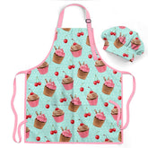 SANDJEST cupcake apron with pocket for kid chefs during baking and cooking.