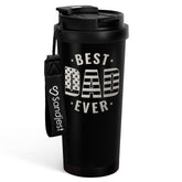 SANDJEST Dad Tumbler 18oz insulated with 2-in-1 lid for on-the-go temperature control.
