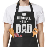 SANDJEST funny dad apron closeup pocket detail showing storage use