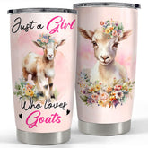 SANDJEST Goat Tumbler 20oz keeps beverages cold or hot on the go.