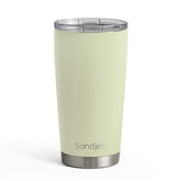 SANDJEST Green Tumbler front view highlights double-wall insulation for hot or cold drinks