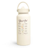 SANDJEST Inspiration Water Bottle 32oz with insulated stainless steel keeps drinks cold on the go.