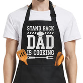 SANDJEST men's apron with pockets, front view showing pocket layout for tools and phone usage