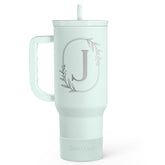 SANDJEST monogrammed 40oz tumbler with handle for easy daily hydration