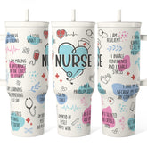 SANDJEST Nurse Tumbler with Handle offers easy grip for on-the-go hydration