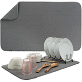 S&T INC. Dish Drying Mat Jumbo keeps countertops dry with fast absorption