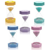 SANDTIMER macaron colorful hourglass set with five timers for classroom time management.