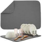 S&T INC. dish drying mat XL 18x24 absorbs water to protect counters