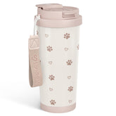SANDJEST Paw Print Tumbler with 18oz capacity for easy all-day coffee on the go