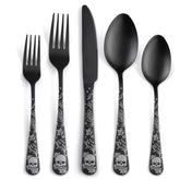 SANLUNS skull-pattern matte silverware set elevating gothic table styling
