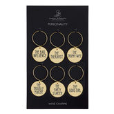Santa Barbara Design Studio zinc alloy wine charms set of six for easy glass labeling.