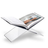 Sarvo Kitchen SK acrylic book stand on a coffee table for elegant display.