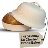 Sassafras La Cloche bread baker, unglazed, for even heat distribution and crusty loaves.