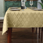 SASTYBALE jacquard Christmas tablecloth with flower pattern protects surfaces and adds festive elegance.