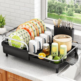 SAYZH Dish Drying Rack extended view shows extra capacity for busy kitchens.