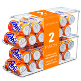 SCAVATA soda can organizer with 12-can capacity fits compact fridge shelves