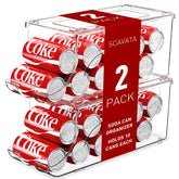 SCAVATA stackable fridge can organizer with lid keeps cans neatly arranged and accessible.