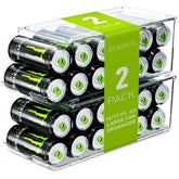 SCAVATA tall skinny can organizer front view for easy fridge organization