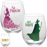SCS Direct Wicked Elphaba Defy Gravity glass with foil art, ideal for themed gatherings