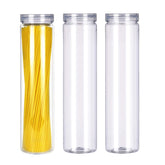 SCWBOEII 3-piece clear storage jars with lids for easy pantry checks.