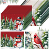Seajan vintage Christmas placemats with snowman pattern for festive tables