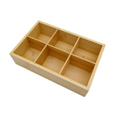 Secai bamboo tea bag organizer with six compartments for neat sorting on the counter