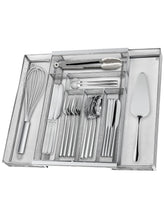 Sedegn silverware organizer mesh front view shows spacious compartments for easy access