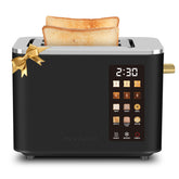 SEEDEEM Toaster 2 Slice front view with matte black finish, a stylish breakfast companion.