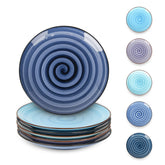 Selamica gradient blue dessert plate with smooth gradient glaze, ideal for desserts and sauces