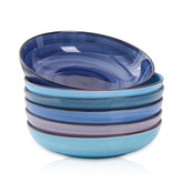 Selamica porcelain gradient blue bowls ideal for pasta and salads at meals
