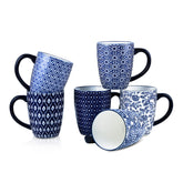 Selamica porcelain mug set with vintage blue glaze for daily coffee rituals.