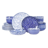 Selamica vintage blue dinner plates (10-inch) durable glaze for everyday meals.