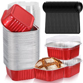 Selizo 60-pack mini cake pans with red lids for easy transport