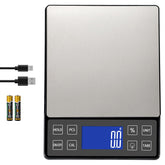 SEMIER digital kitchen scale with stainless steel pan for precise ingredient weighing