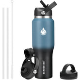 SENDESTAR 40oz bottle side view with easy grip and cup holder fit.