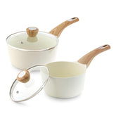 SENSARTE 1.5qt ceramic saucepan with versatile nonstick surface for sauces and reheating