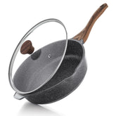 SENSARTE 12-inch pan with lid for easy monitoring of simmering sauces