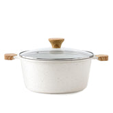 SENSARTE ceramic nonstick stock pot with lid for easy release and healthier cooking