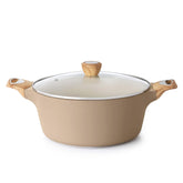 SENSARTE ceramic nonstick stock pot with lid for easy food release.