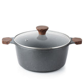 SENSARTE nonstick stock pot with lid; secure fit and easy cleaning.
