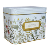 SENSORY4U tin recipe box with wildflower design keeps recipes organized and inspired.