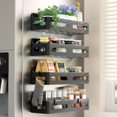 Sevenblue magnetic spice rack on fridge door provides easy, accessible spice storage
