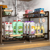 Sevenblue under-sink organizer two-tier structure maximizes cabinet space
