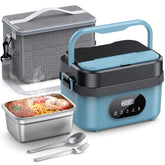 SEVENMEET cordless lunch box hero in blue and black for on-the-go hot meals