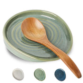Seyatoo ceramic spoon rest on stove top keeps utensils organized.